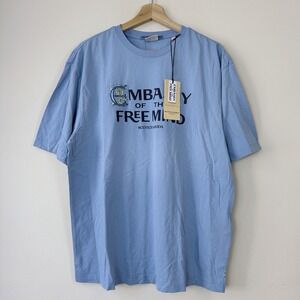 Scotch & Soda Embassy Of The Free Mind NEW Blue Tee Shirt - Large